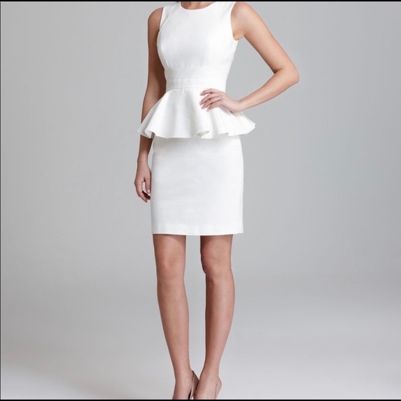 white peplum bodycon dress